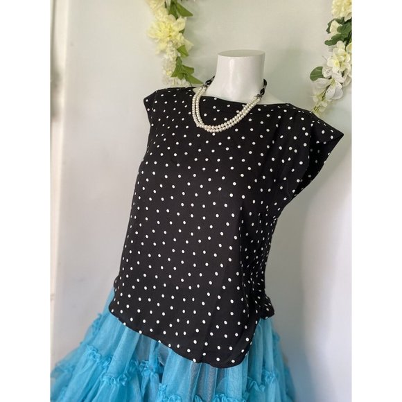 Ann Taylor Blouse Shell Black & White Polka Dot Size XXS Petite Career New w Tag - Picture 13 of 16